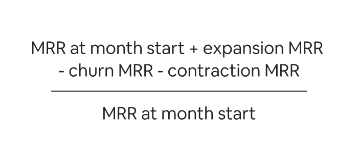 Net MRR retention rate formula